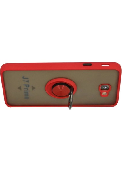 Ieg Samsung Galaxy J7 Prime Kılıf Montreal Yüzüklü Silikon Kapak - Kırmızı modelleri
