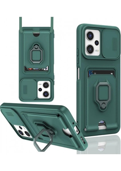 Ieg Xiaomi Poco X5 5g Kılıf Zuma Kartvizitli Yüzüklü Silikon - Yeşil