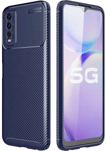 Ieg Vivo Y11S Kılıf Auto Focus Karbon Kapak - Lacivert