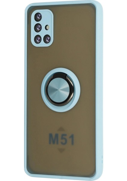 Ieg Samsung Galaxy M51 Kılıf Montreal Yüzüklü Silikon Kapak - Buz Mavi fiyatları