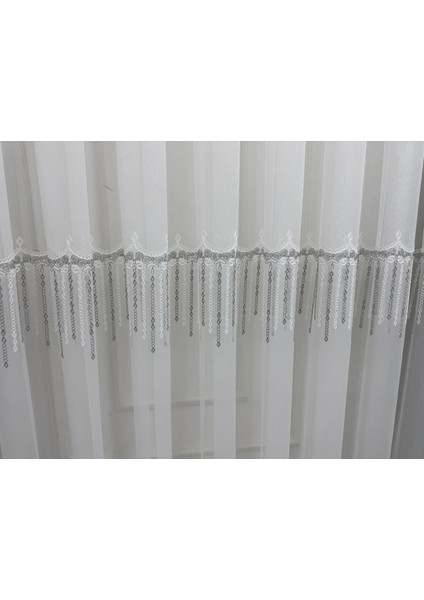 Nivemeshome 2571 V -105 Reina Gümüş 1/2,5 Pileli Bambu Tül Perde fiyatları