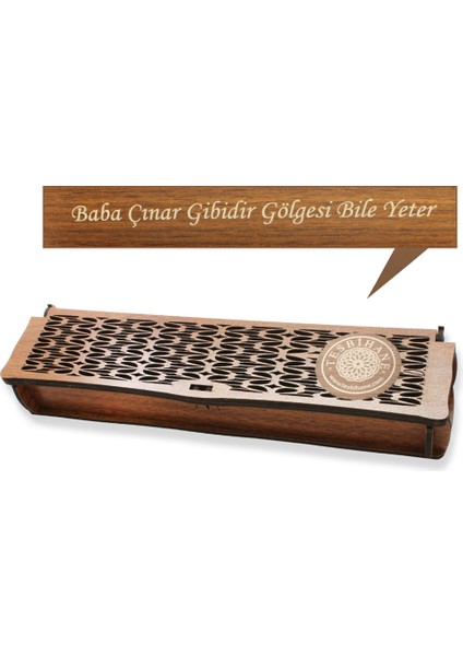 Özel Mesaj Yazılı Kahverengi Ahşap Elegance Hediye Tesbih Kutusu - M2