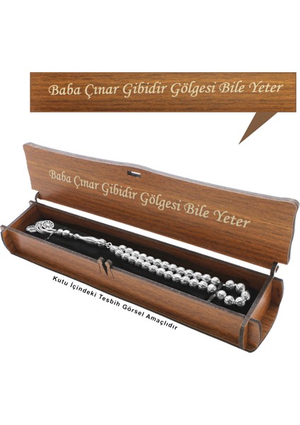 Özel Mesaj Yazılı Kahverengi Ahşap Elegance Hediye Tesbih Kutusu - M2 fiyatları