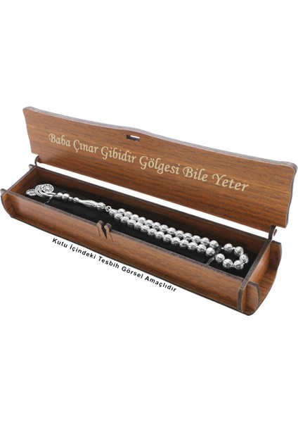 Özel Mesaj Yazılı Kahverengi Ahşap Elegance Hediye Tesbih Kutusu - M2 indirimleri