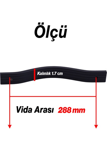 Sümbül Düz Siyah 288 mm Metal Kulp Çekmece Kolu Kapak Kulpları Mobilya Kulpu Modern Mutfak Dolabı indirimleri