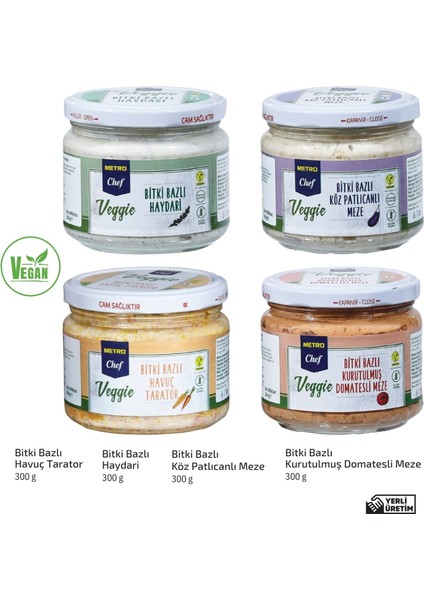 Veggie Serisi Bitki Bazlı Ezmet Seti Katkı Maddesi Içermez 300X4 1200GR