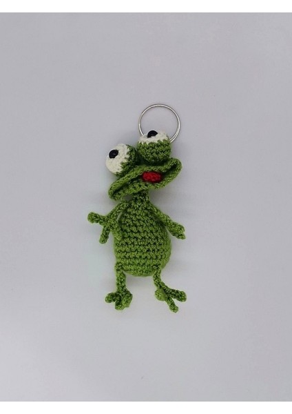 Amigurumi Kurbağa Anahtarlık & Çanta Süsü El Yapımı Organik