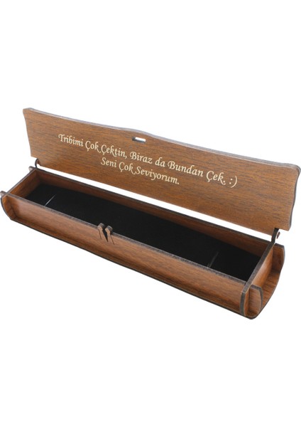 Özel Mesaj Yazılı Kahverengi Ahşap Elegance Hediye Tesbih Kutusu - M1 indirimleri