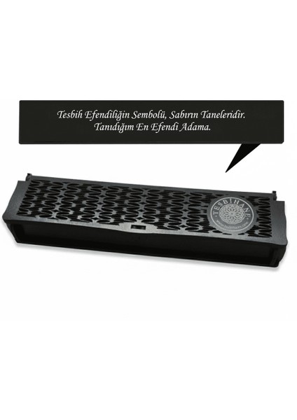 Özel Mesaj Yazılı Siyah Ahşap Elegance Hediye Tesbih Kutusu - M5