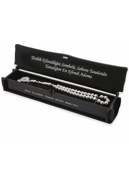 Özel Mesaj Yazılı Siyah Ahşap Elegance Hediye Tesbih Kutusu - M5 fiyatları