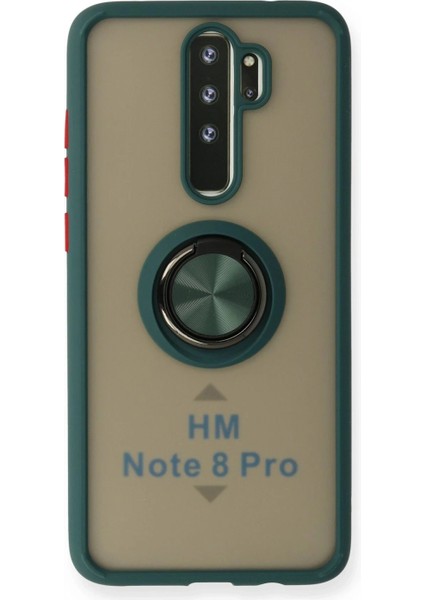 Ieg Xiaomi Redmi Note 8 Pro Kılıf Montreal Yüzüklü Silikon Kapak - Yeşil