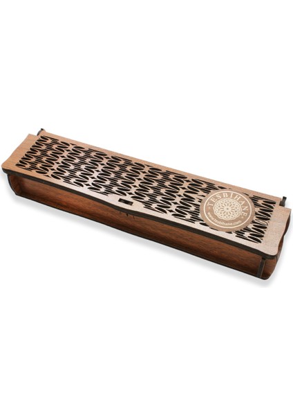 Kahverengi Üzeri Desenli Ahşap Elegance Tesbih Kutusu
