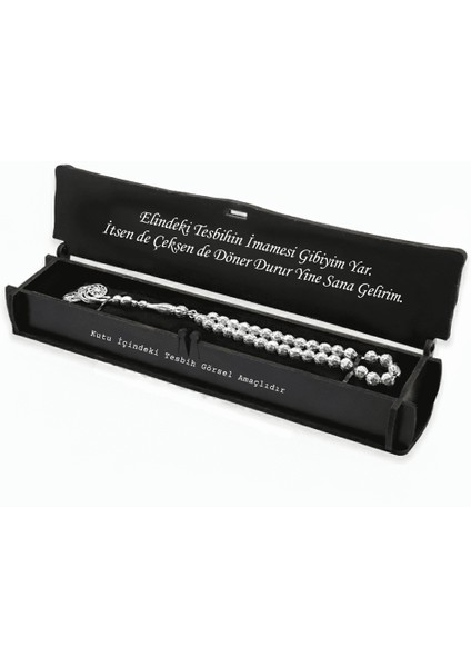 Özel Mesaj Yazılı Siyah Ahşap Elegance Hediye Tesbih Kutusu - M6 fiyatları