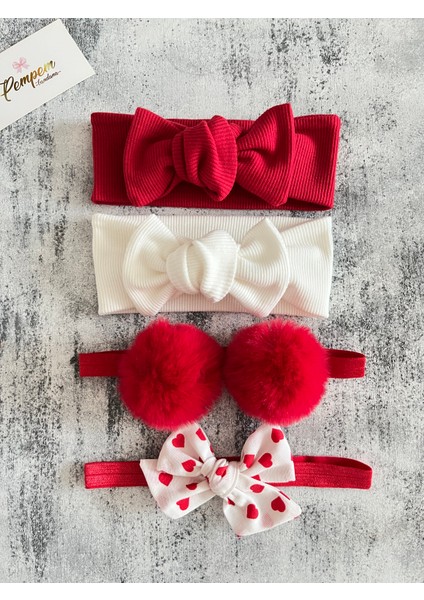 Kız Bebek 4lü Karışık Bandana Set
