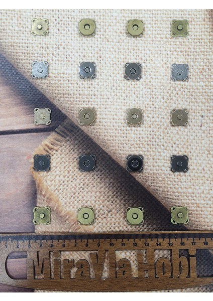 Metal Dikmeli Çanta Mıknatısı Çıtçıt 1.5cm (10 Adet)