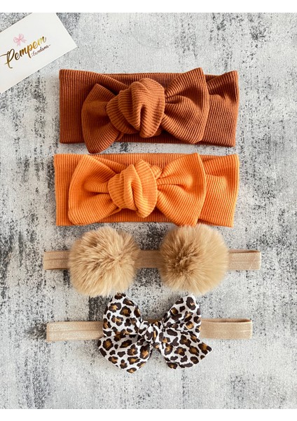 Kız Bebek 4lü Karışık Bandana Set