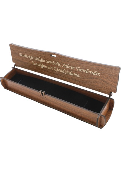 Özel Mesaj Yazılı Kahverengi Ahşap Elegance Hediye Tesbih Kutusu - M5 indirimleri