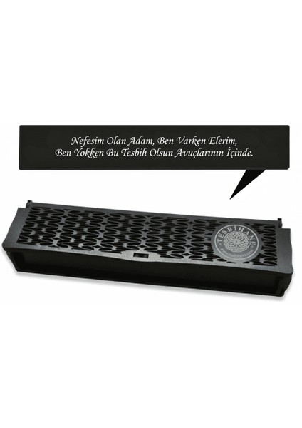 Özel Mesaj Yazılı Siyah Ahşap Elegance Hediye Tesbih Kutusu - M3