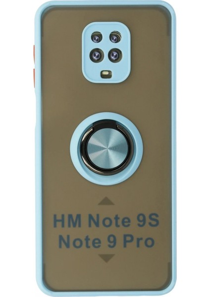 Ieg Xiaomi Redmi Note 9 Pro Kılıf Montreal Yüzüklü Silikon Kapak - Buz Mavi