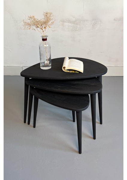 Doğal Ahşap 3'lü Zigon Sehpa Seti Şık Modern ve Işlevsel fiyatları