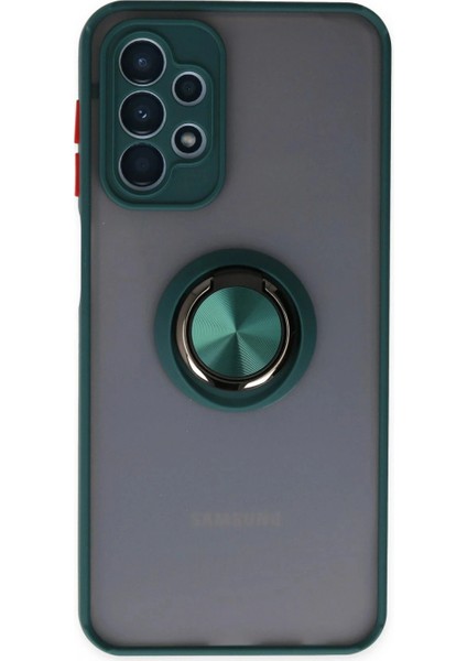 Ieg Samsung Galaxy A23 4g Kılıf Montreal Yüzüklü Silikon Kapak - Yeşil