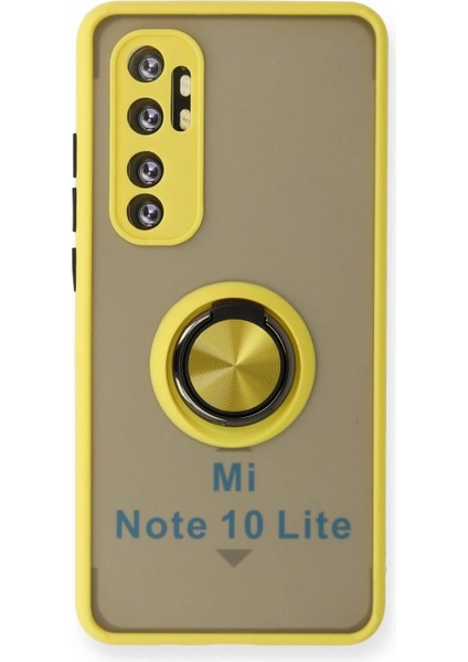 Ieg Xiaomi Mi Note 10 Lite Kılıf Montreal Yüzüklü Silikon Kapak - Sarı