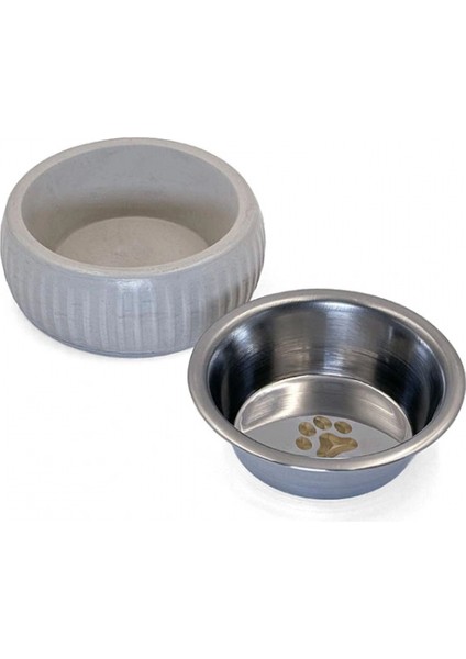 Ieg® Mikopet Organik Seramik Mama Kabı Gri