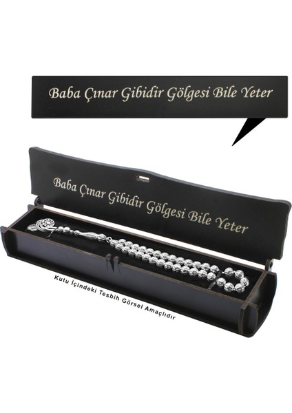 Özel Mesaj Yazılı Siyah Ahşap Elegance Hediye Tesbih Kutusu - M2 fiyatları
