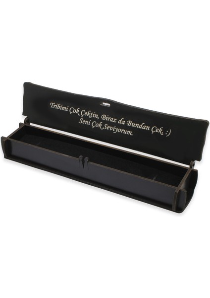 Özel Mesaj Yazılı Siyah Ahşap Elegance Hediye Tesbih Kutusu - M1 indirimleri