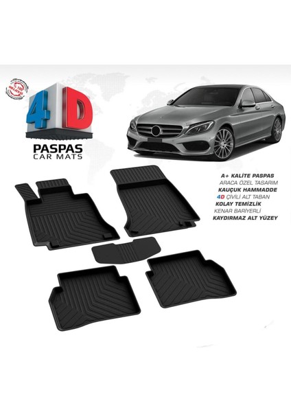 Mercedes C Serisi W205 4d Havuzlu Paspas 2014-2021 Model Arası Uyumlu