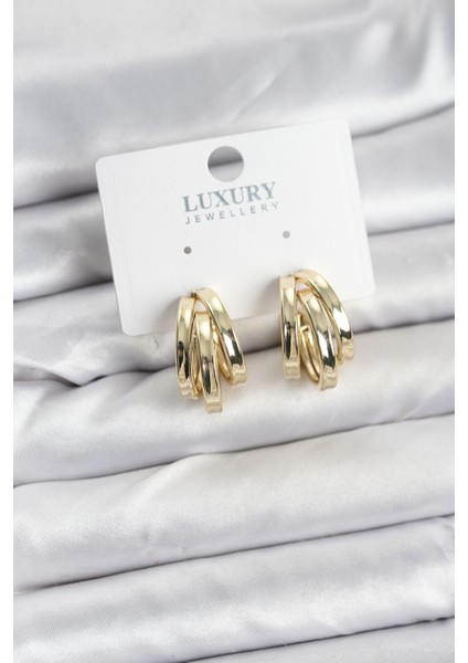 Pirinç Gold Renk Vintage Halka Model Kadın Küpe