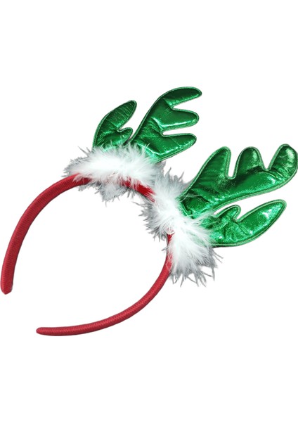 Noel Yılbaşı Konsepti Peluş Gold Geyik Figürlü Taç modelleri