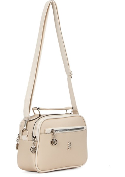 Kadın Uzun Askılı Çapraz Omuz Çantası NEWPOLO358 - Bej