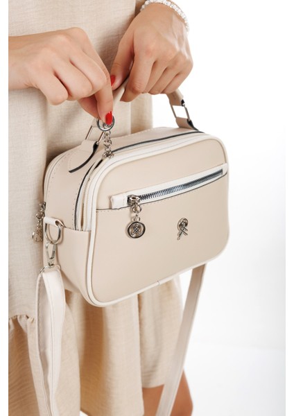 Kadın Uzun Askılı Çapraz Omuz Çantası NEWPOLO358 - Bej
