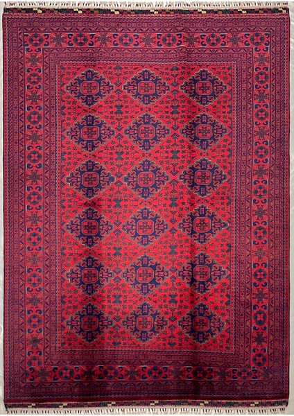 El Dokuma Afgan Yün Halı Kök Boya