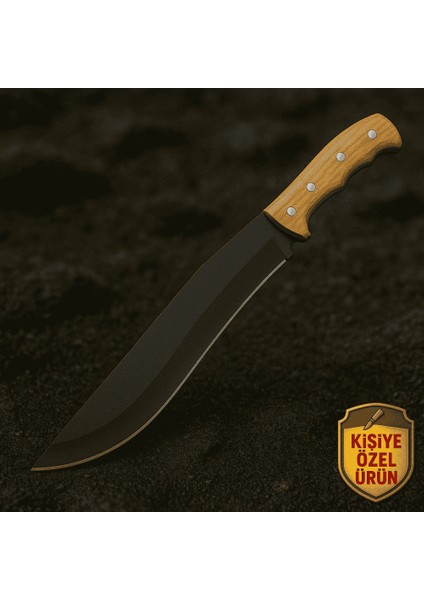 Ceviz Ağacı Saplı Isme Özel Yazılı 9CR13MOV Kalite Paslanmaz Çelik Avcı Kamp Bıçağı - M2 modelleri