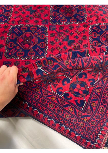 El Dokuma Afgan Yün Halı Kök Boya