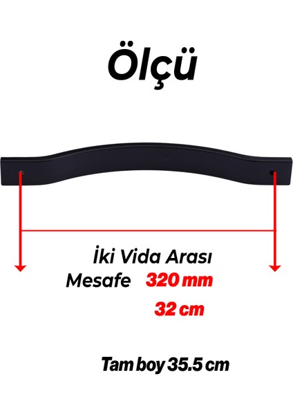 Metal Kulp Çekmece Kolu Kapak Kulpları Mobilya Kulpu Mutfak Dolabı Düz Siyah 320 mm fiyatları