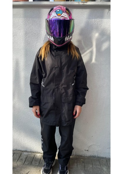 Siyah Motorcu Yağmurluğu Motosiklet Yağmurluğu Kayak Yürüyüş Su-Rüzgar Geçirmez Yağmurluk fiyatları