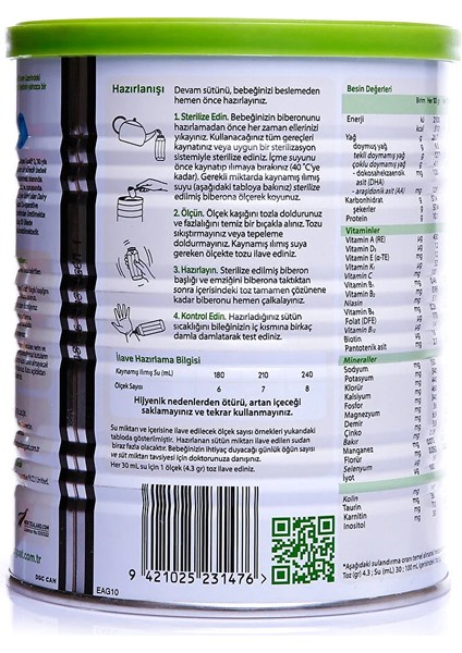 Golden Goat 2 Keçi Sütlü Devam Sütü 6-12 Ay 400 gr fiyatları