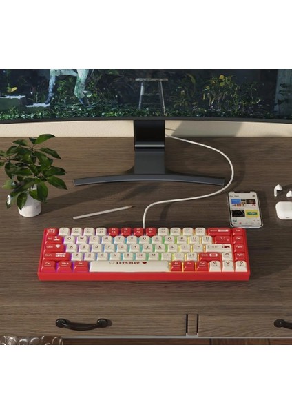 Leaven Siyah Daktilo K550 Kırmızı Switch Rgb Gaming Oyuncu Mekanik Klavyesi -Su Geçirmez fırsatları