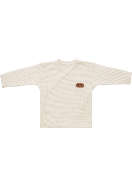 Yeni Doğan Petek Dokulu 7'li Battaniyeli Zıbın Takımı %100 Pamuklu Hastane Çıkışı- Krem fiyatları