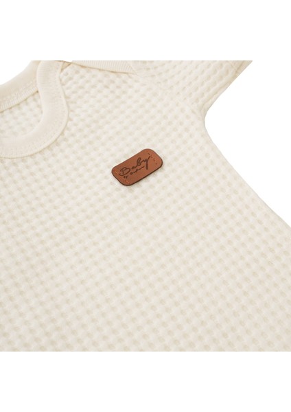 Yeni Doğan Petek Dokulu 7'li Battaniyeli Zıbın Takımı %100 Pamuklu Hastane Çıkışı- Krem modelleri