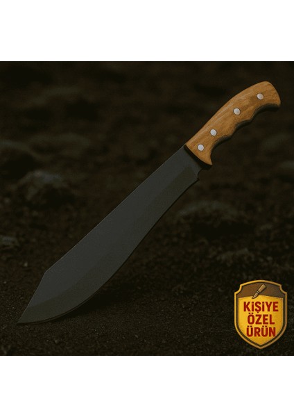 Ceviz Ağacı Saplı Isme Özel Yazılı 9CR13MOV Kalite Paslanmaz Çelik Avcı Kamp Bıçağı - M3 modelleri