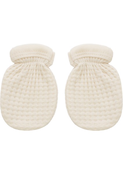 Yeni Doğan Petek Dokulu 7'li Battaniyeli Zıbın Takımı %100 Pamuklu Hastane Çıkışı- Krem