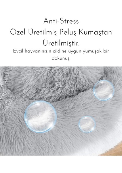 Anti Stres Yıkanabilir Kaydırmaz Pofuduk Peluş Kedi Köpek Yatağı modelleri