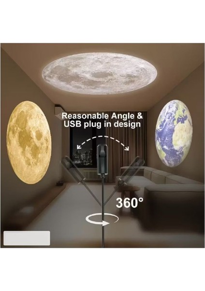 LED Gezegen Projektör Uzay Tema Oda Dekoru