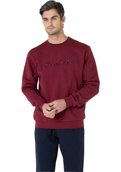 %100 Pamuk Erkek 3 Iplik Eşofman Takım, Bisiklet Yaka Kolları Manşetli, Düz Paça ve Cep Detaylı