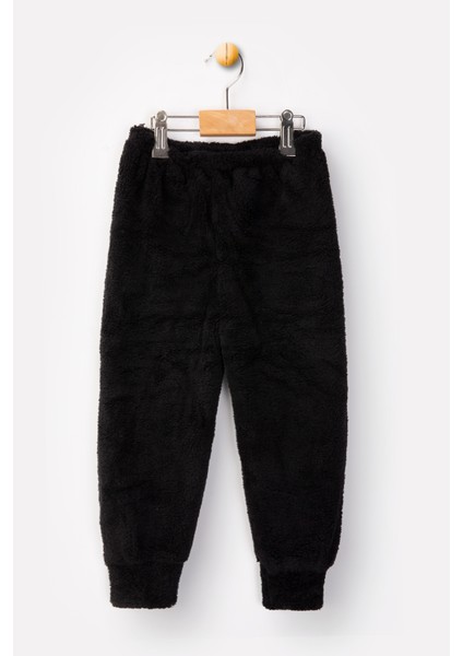 Welsoft Siyah Batman Desenli Kapşonlu Yumuşak Peluş Fermuarlı Alt - Üst Çocuk Takımı - 1 Yaş indirimleri