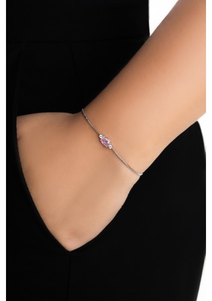 Aira 18 Ayar Beyaz Altın Kaplama 19 cm Gümüş Su Yolu Bileklik fiyatları